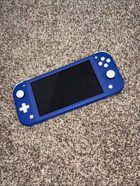 Blue Handheld Gaming Console with White Controls